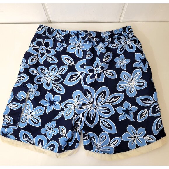 Driving Force Men's Swim Trunks Bold Blue Floral - Picture 3 of 5